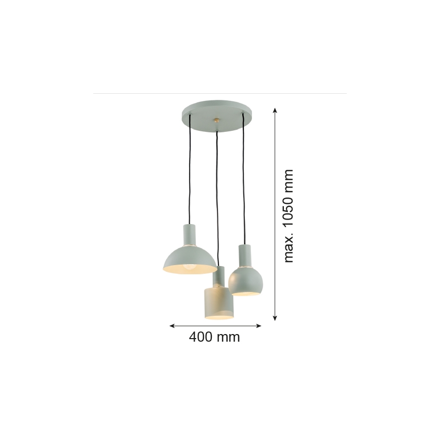 Argon 1470 - Chandelier on a string SINES 3xE27/15W/230V green