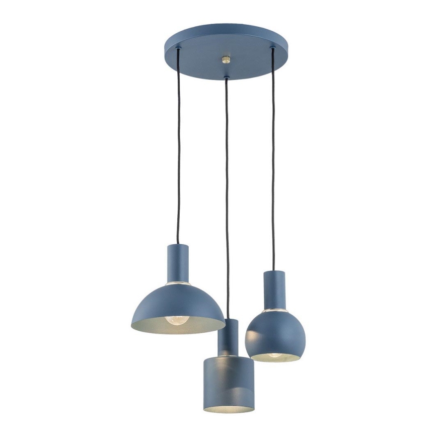 Argon 1471 - Chandelier on a string SINES 3xE27/15W/230V blue