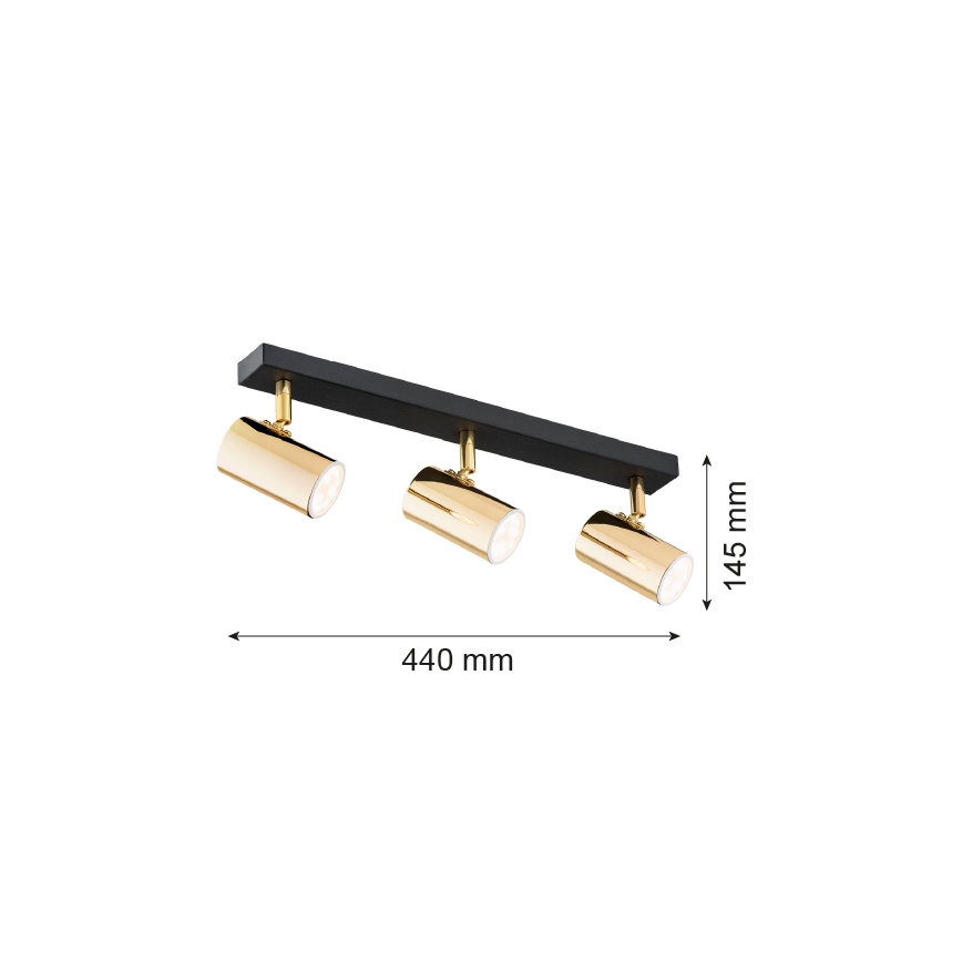 Argon 1474 - Spotlight LAGOS 3xGU10/5W/230V brass/black