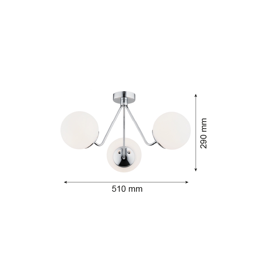 Argon 1477 - Surface-mounted chandelier TOMAR 3xE27/15W/230V shiny chrome