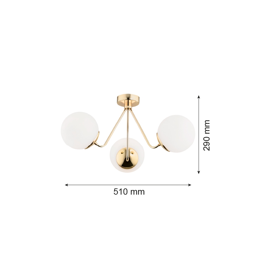 Argon 1481 - Surface-mounted chandelier TOMAR 3xE27/15W/230V brass