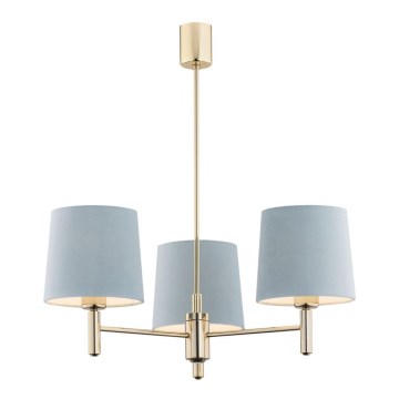 Argon 1484 - Chandelier on a pole PONTE 3xE27/15W/230V blue/brass