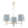 Argon 1484 - Chandelier on a pole PONTE 3xE27/15W/230V blue/brass