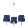 Argon 1485 - Chandelier on a pole PONTE 3xE27/15W/230V blue/brass