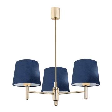Argon 1485 - Chandelier on a pole PONTE 3xE27/15W/230V blue/brass