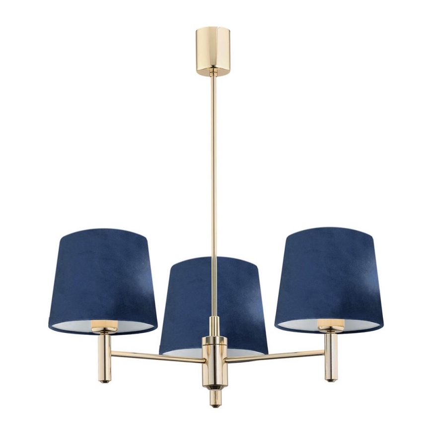 Argon 1485 - Chandelier on a pole PONTE 3xE27/15W/230V blue/brass