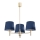 Argon 1485 - Chandelier on a pole PONTE 3xE27/15W/230V blue/brass