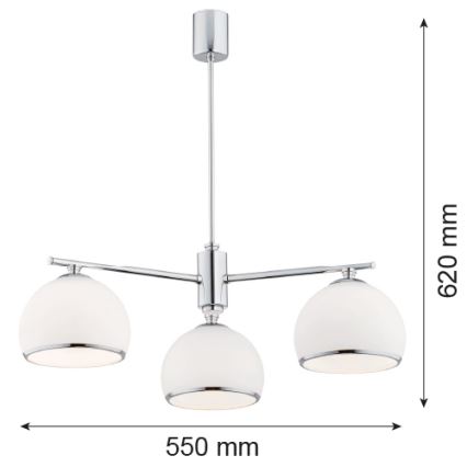 Argon 1487 - Chandelier on a pole MARBELLA 3xE27/15W/230V shiny chrome