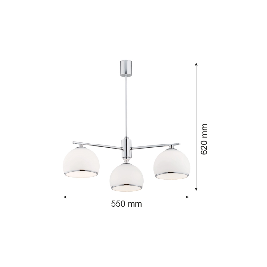 Argon 1487 - Chandelier on a pole MARBELLA 3xE27/15W/230V shiny chrome