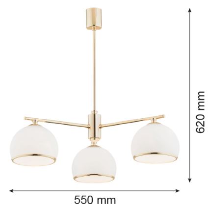 Argon 1488 - Chandelier on a pole MARBELLA 3xE27/15W/230V brass