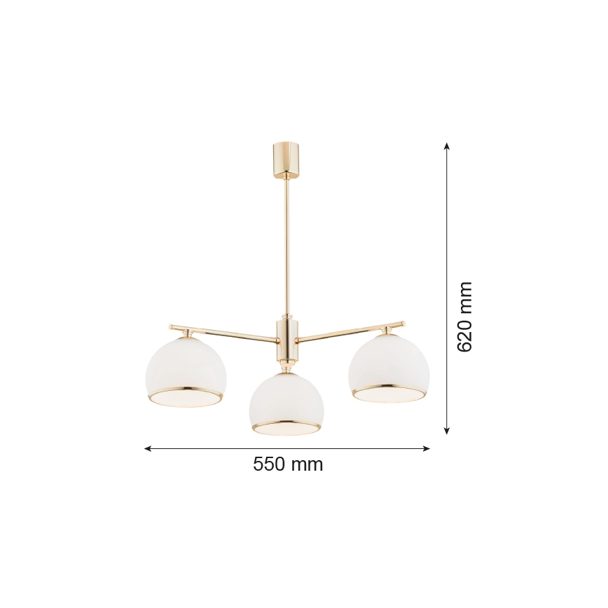 Argon 1488 - Chandelier on a pole MARBELLA 3xE27/15W/230V brass