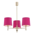 Argon 1498 - Chandelier on a pole PONTE 3xE27/15W/230V pink/brass