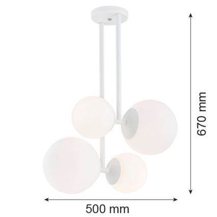 Argon 1644 - Chandelier on a pole ASPEN 4xE27/15W/230V white