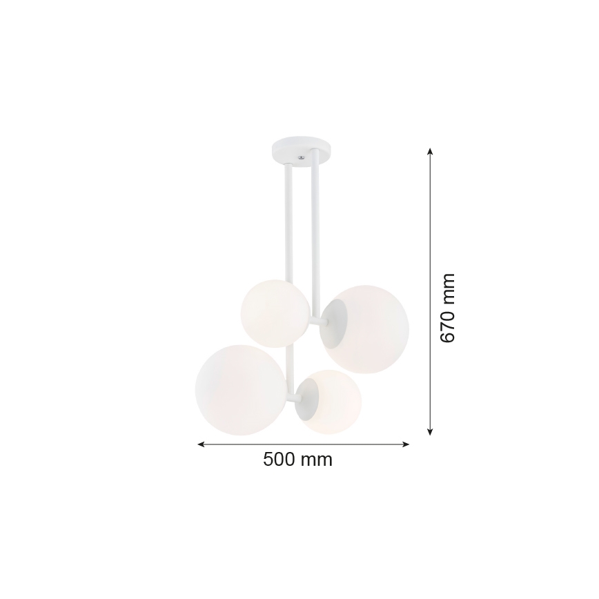 Argon 1644 - Chandelier on a pole ASPEN 4xE27/15W/230V white