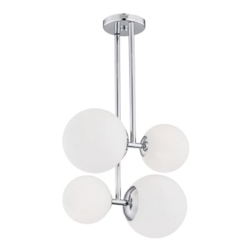 Argon 1646 - Chandelier on a pole ASPEN 4xE27/15W/230V shiny chrome