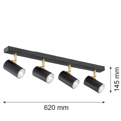 Argon 1690 - Spotlight LAGOS 4xGU10/5W/230V black/brass