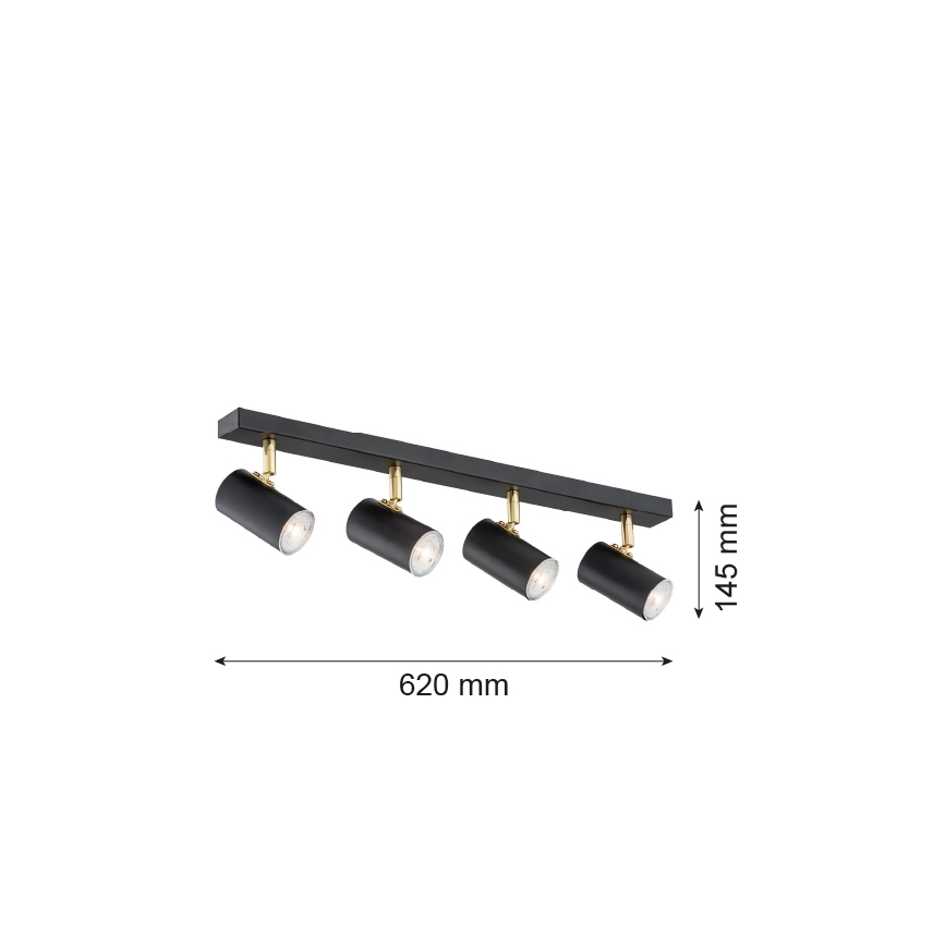 Argon 1690 - Spotlight LAGOS 4xGU10/5W/230V black/brass
