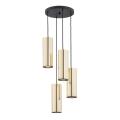 Argon 1693 - Chandelier on a string LINEA 4xE27/15W/230V brass/black