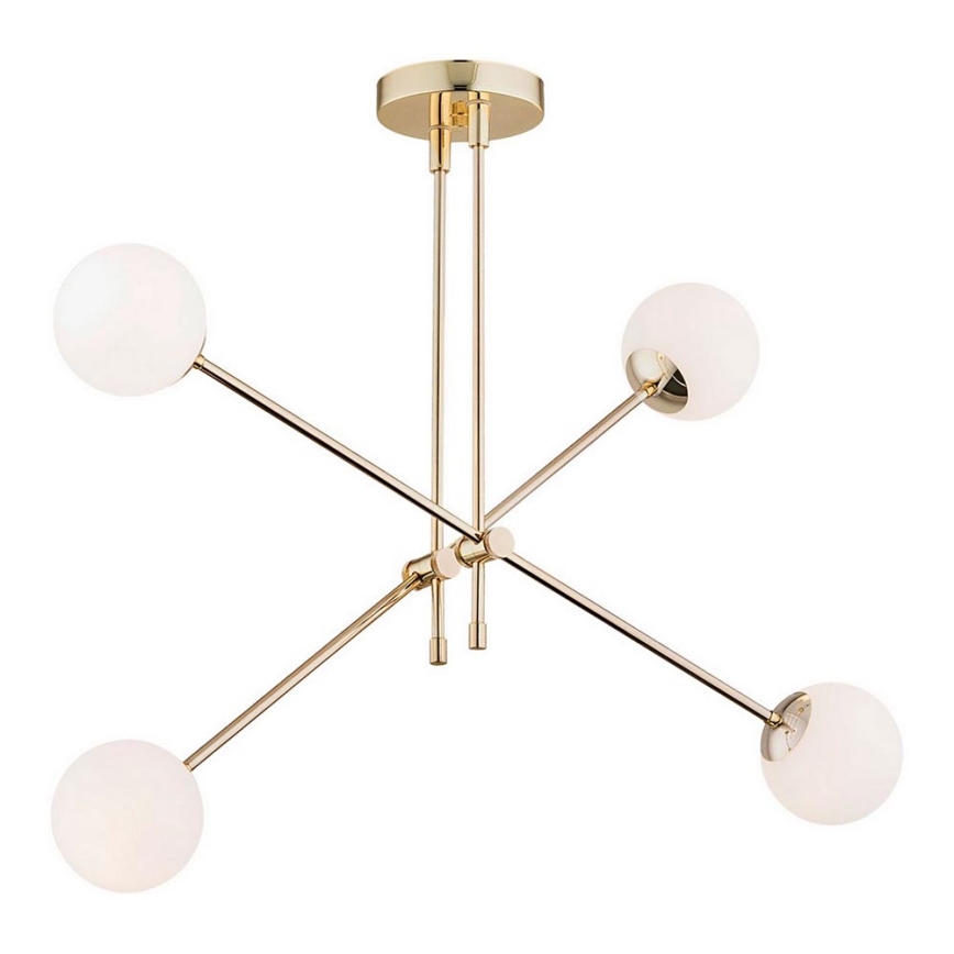 Argon 1695 - Chandelier on a pole ABSTRACT 4xE14/7W/230V brass