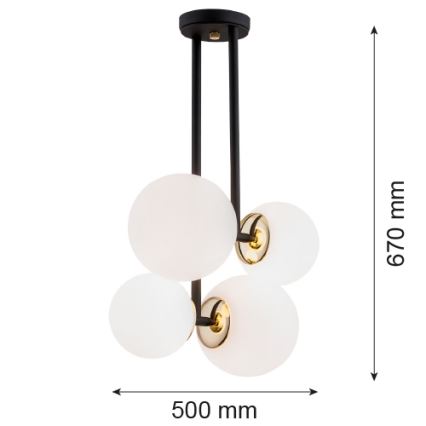 Argon 1739 - Chandelier on a pole MORITZ 4xE27/15W/230V