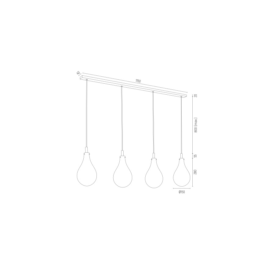 Argon 1740 - Chandelier on a string OAKLAND 4xG9/6W/230V