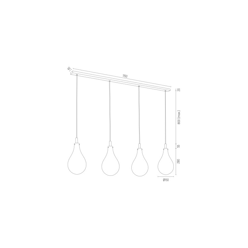 Argon 1741 - Chandelier on a string OAKLAND 4xG9/6W/230V