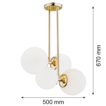 Argon 1743 - Chandelier on a pole MORITZ 4xE27/15W/230V