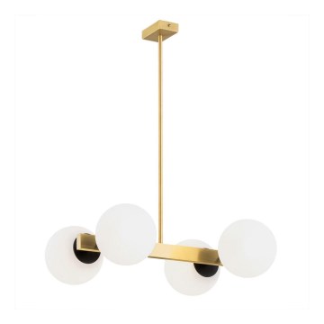 Argon 1767 - Chandelier on a pole FREEMONT 4xE27/15W/230V gold/white/black