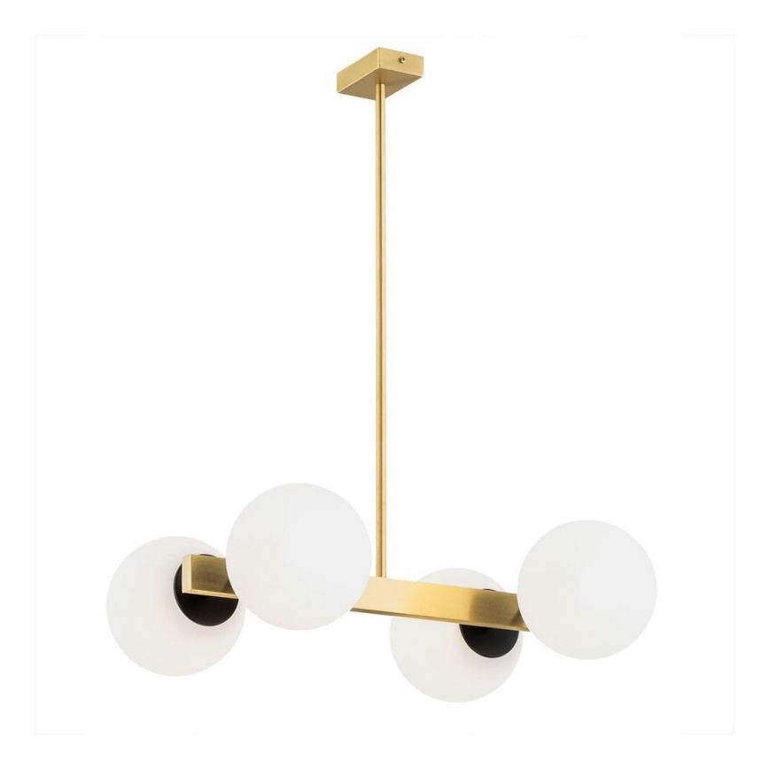 Argon 1767 - Chandelier on a pole FREEMONT 4xE27/15W/230V gold/white/black