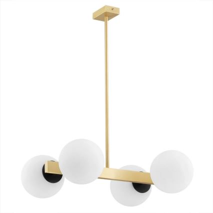 Argon 1767 - Chandelier on a pole FREEMONT 4xE27/15W/230V gold/white/black