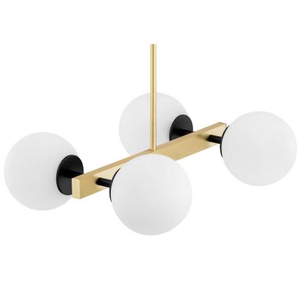 Argon 1767 - Chandelier on a pole FREEMONT 4xE27/15W/230V gold/white/black