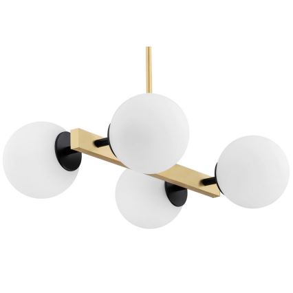 Argon 1767 - Chandelier on a pole FREEMONT 4xE27/15W/230V gold/white/black