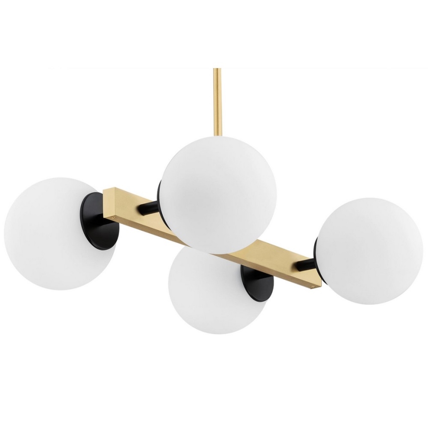 Argon 1767 - Chandelier on a pole FREEMONT 4xE27/15W/230V gold/white/black