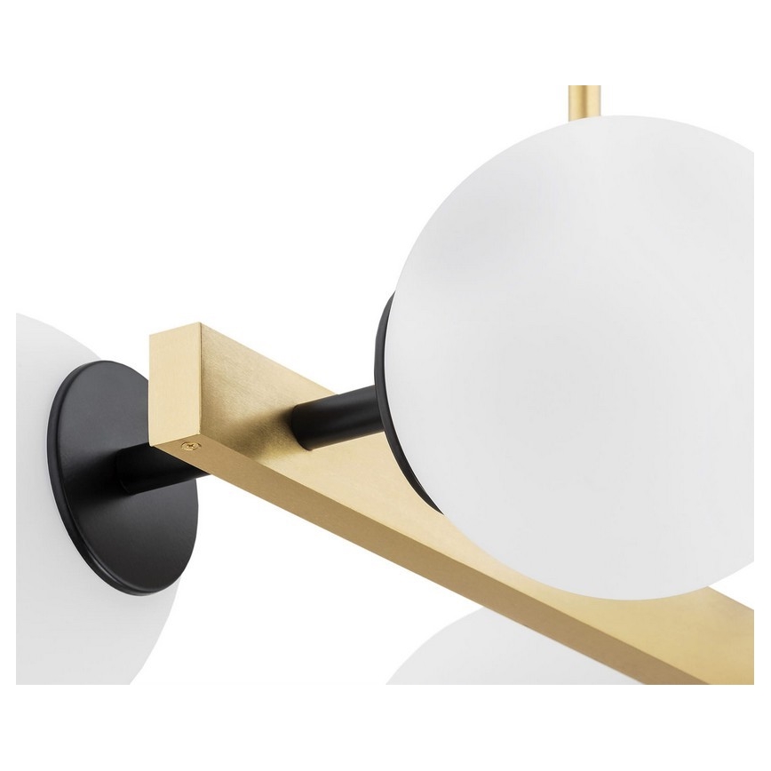 Argon 1767 - Chandelier on a pole FREEMONT 4xE27/15W/230V gold/white/black