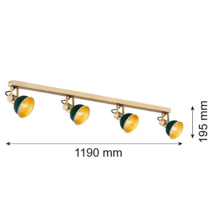 Argon 1800 - Spotlight LENORA 4xE14/7W/230V gold/green
