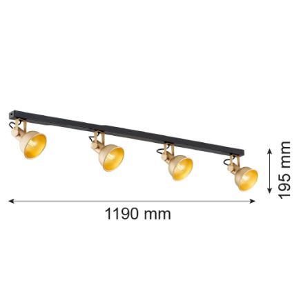 Argon 1801 - Spotlight LENORA 4xE14/7W/230V gold/black