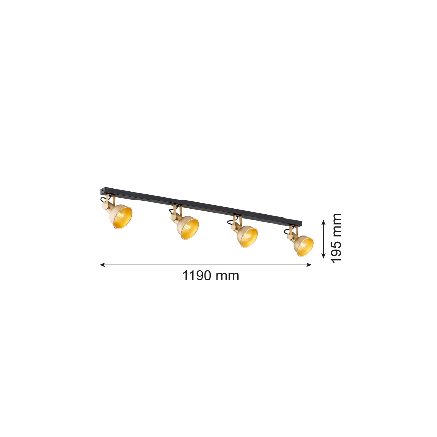Argon 1801 - Spotlight LENORA 4xE14/7W/230V gold/black