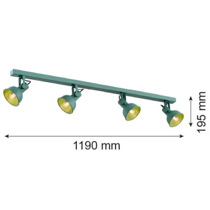 Argon 1819 - Spotlight LENORA 4xE14/7W/230V green