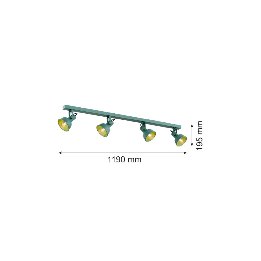 Argon 1819 - Spotlight LENORA 4xE14/7W/230V green