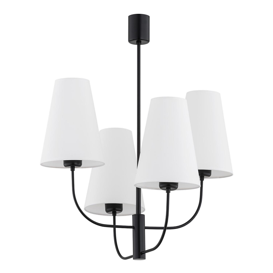 Argon 1822 - Chandelier on a pole SAFIANO 4xE27/15W/230V black