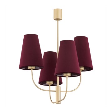 Argon 1827 - Chandelier on a pole SAFIANO 4xE27/15W/230V burgundy