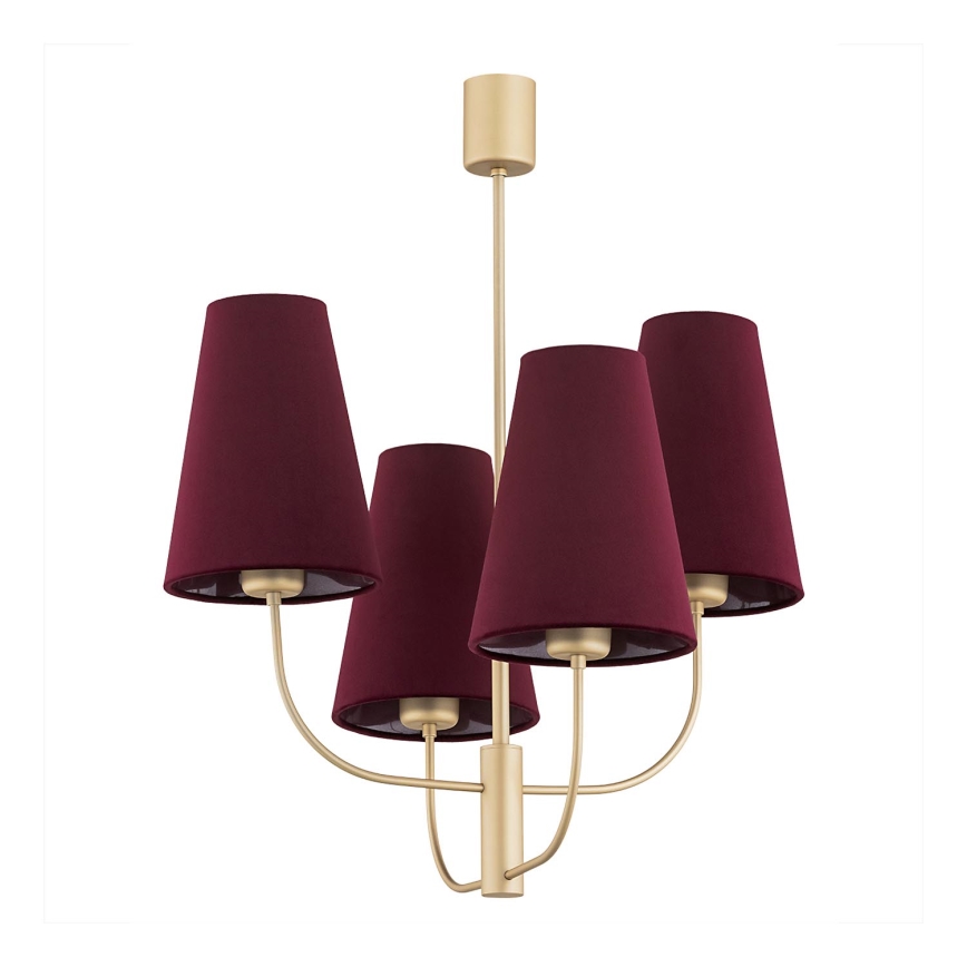 Argon 1827 - Chandelier on a pole SAFIANO 4xE27/15W/230V burgundy