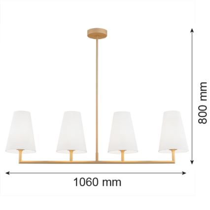 Argon 1828 - Chandelier on a pole SAFIANO 4xE27/15W/230V gold
