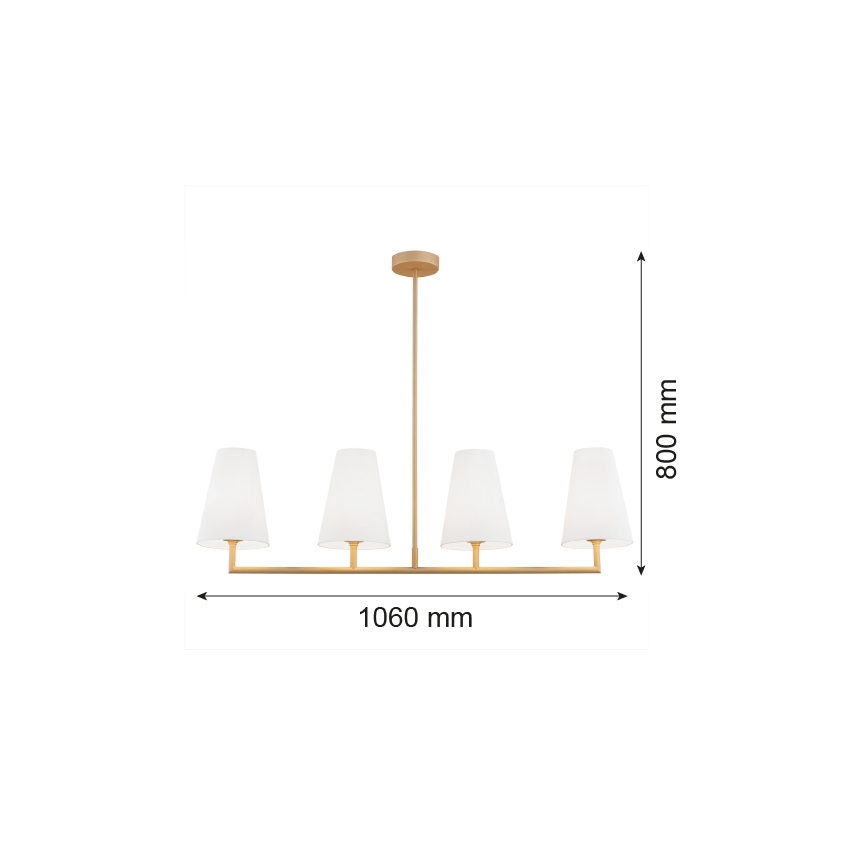 Argon 1828 - Chandelier on a pole SAFIANO 4xE27/15W/230V gold