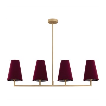 Argon 1829 - Chandelier on a pole SAFIANO 4xE27/15W/230V burgundy