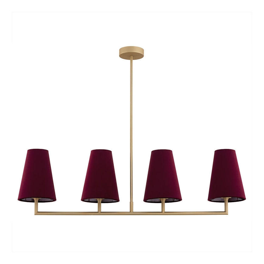 Argon 1829 - Chandelier on a pole SAFIANO 4xE27/15W/230V burgundy