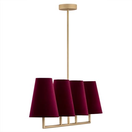 Argon 1829 - Chandelier on a pole SAFIANO 4xE27/15W/230V burgundy