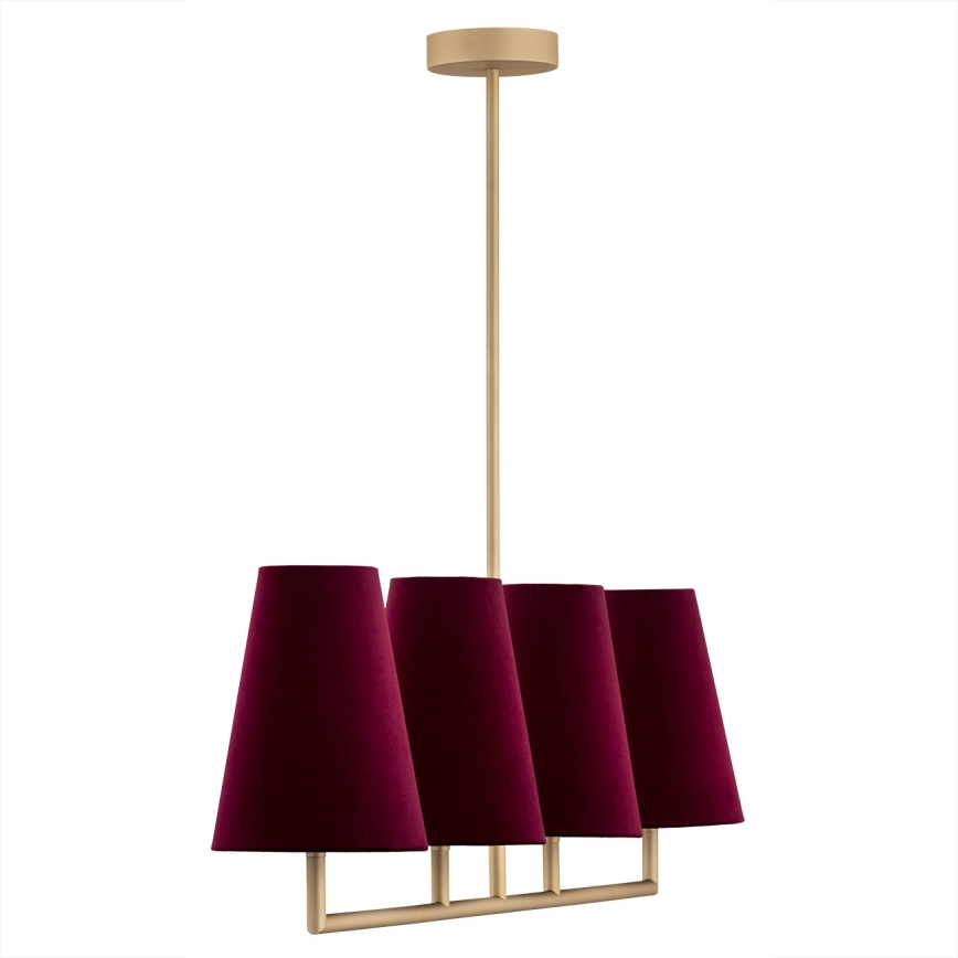 Argon 1829 - Chandelier on a pole SAFIANO 4xE27/15W/230V burgundy