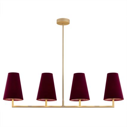 Argon 1829 - Chandelier on a pole SAFIANO 4xE27/15W/230V burgundy