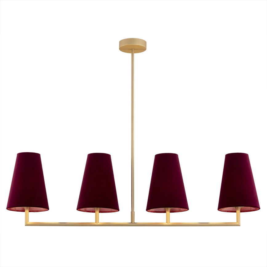 Argon 1829 - Chandelier on a pole SAFIANO 4xE27/15W/230V burgundy